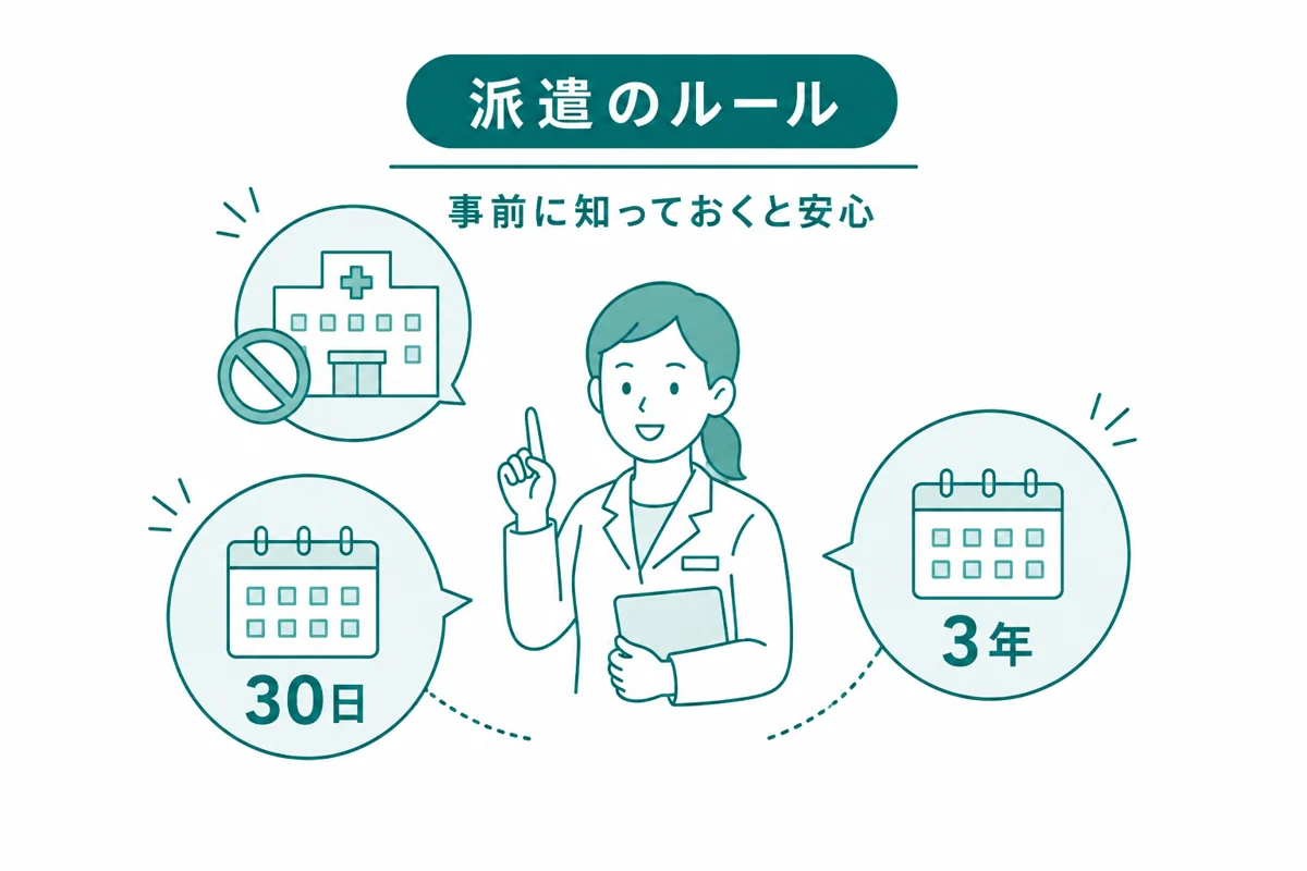 薬剤師派遣の仕組みを表すイラスト
